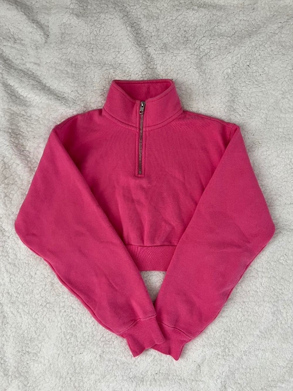 TNA 1/4 zip sweater hot pink xs casual athletic